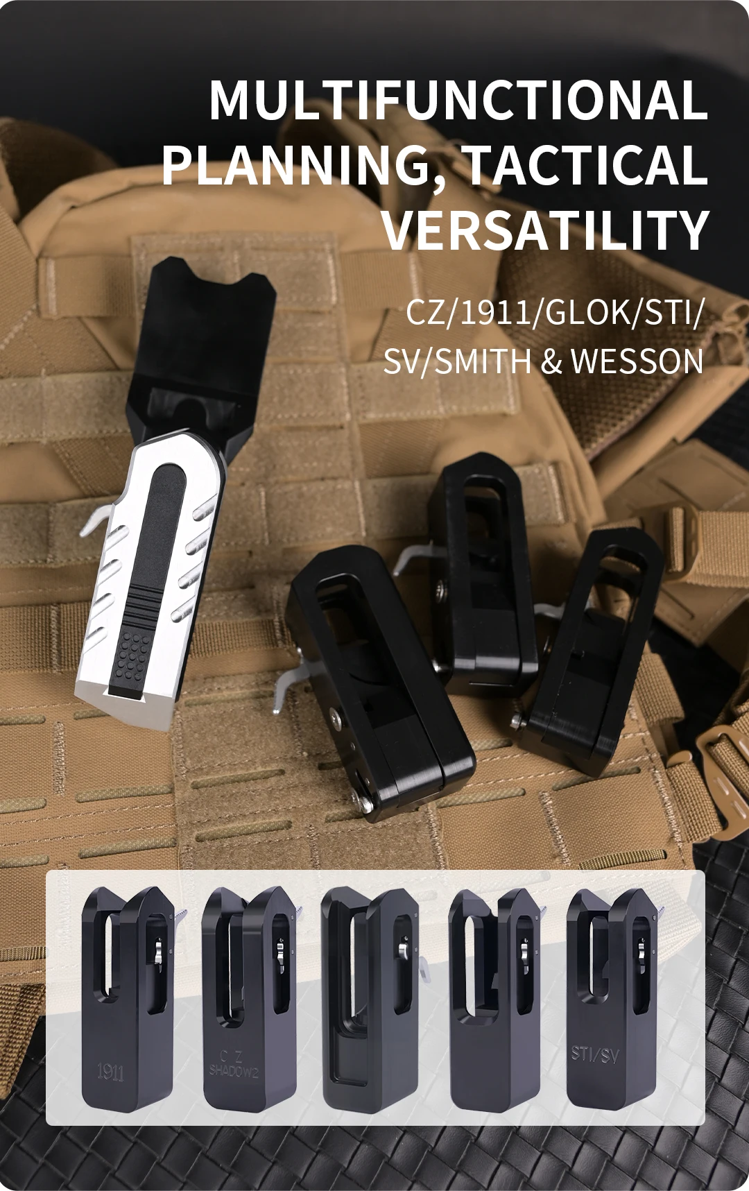 Beidhändiges IPSC USPSA IDPA CZ P07 Wettkampf-Pistolenholster DA-Stil Alpha-X AA Aluminium Schieß- und Jagdausrüstung – Detail 7