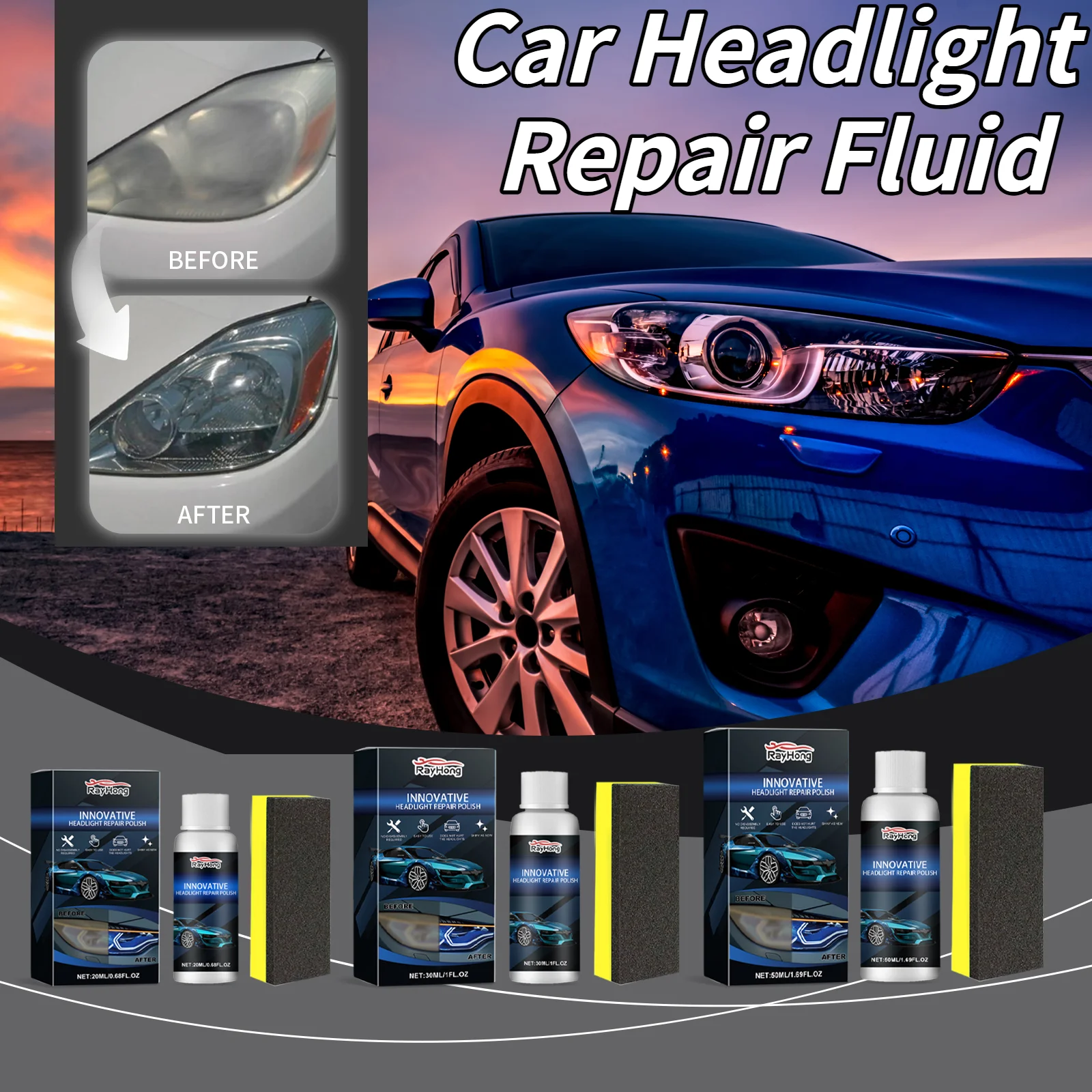 

Жидкость для восстановления фар автомобиля (20 мл в штучной упаковке) Высокоэффективное средство для ремонта и ремонта кристаллического покрытия фар автомобиля