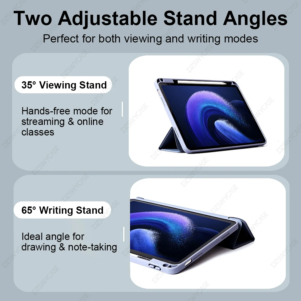 Case for Xiaomi 6/6 Pro 11inch, Mi Pad 7 8 Pro 11.2 inch Transparent Case with Pencil Holder Folding Stand Awake / Sleep Cover - view 5