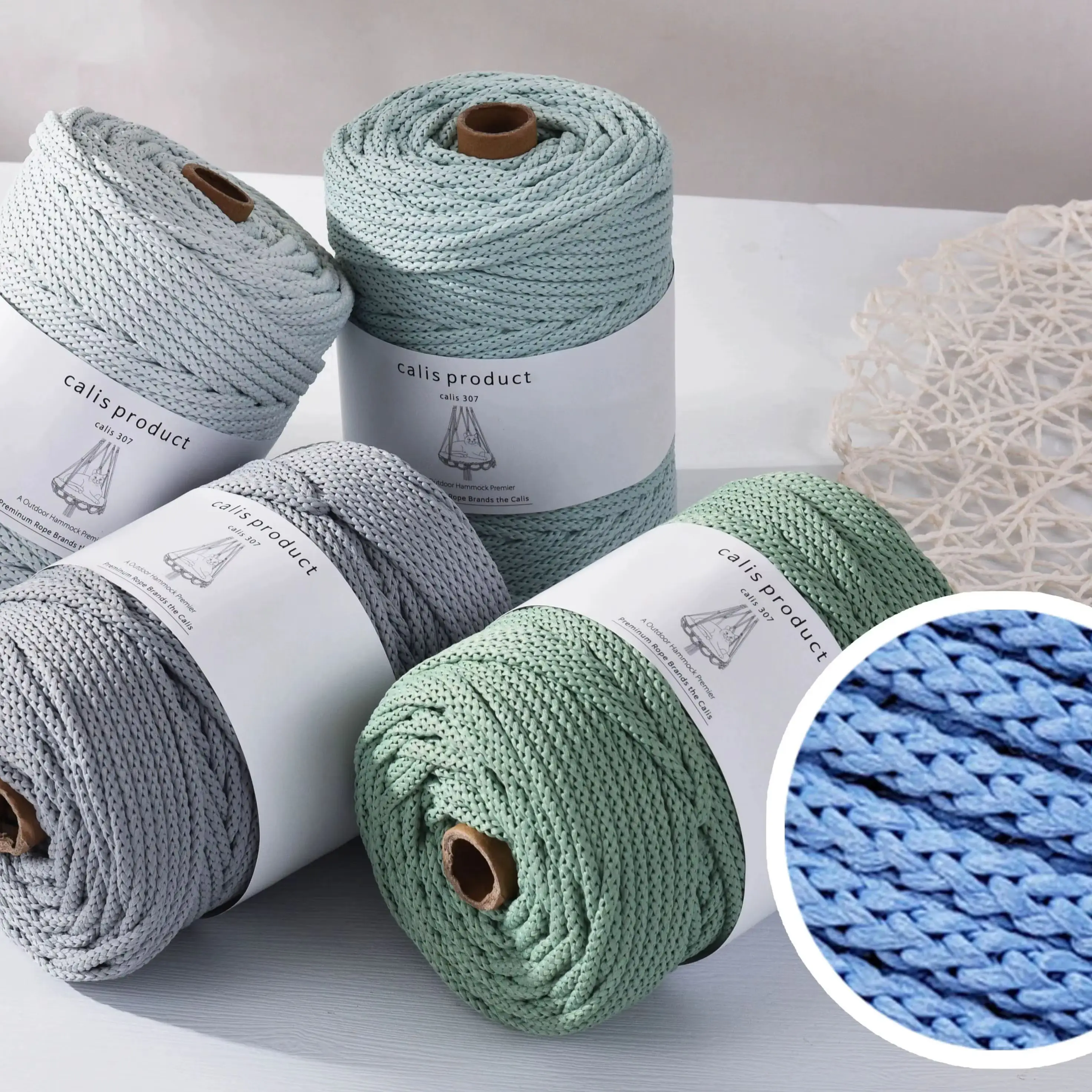 Unshiny 5MMx100yards Polyester Macrame Cord Macrame braid cord for Hand Knitting & Bag Making Rope