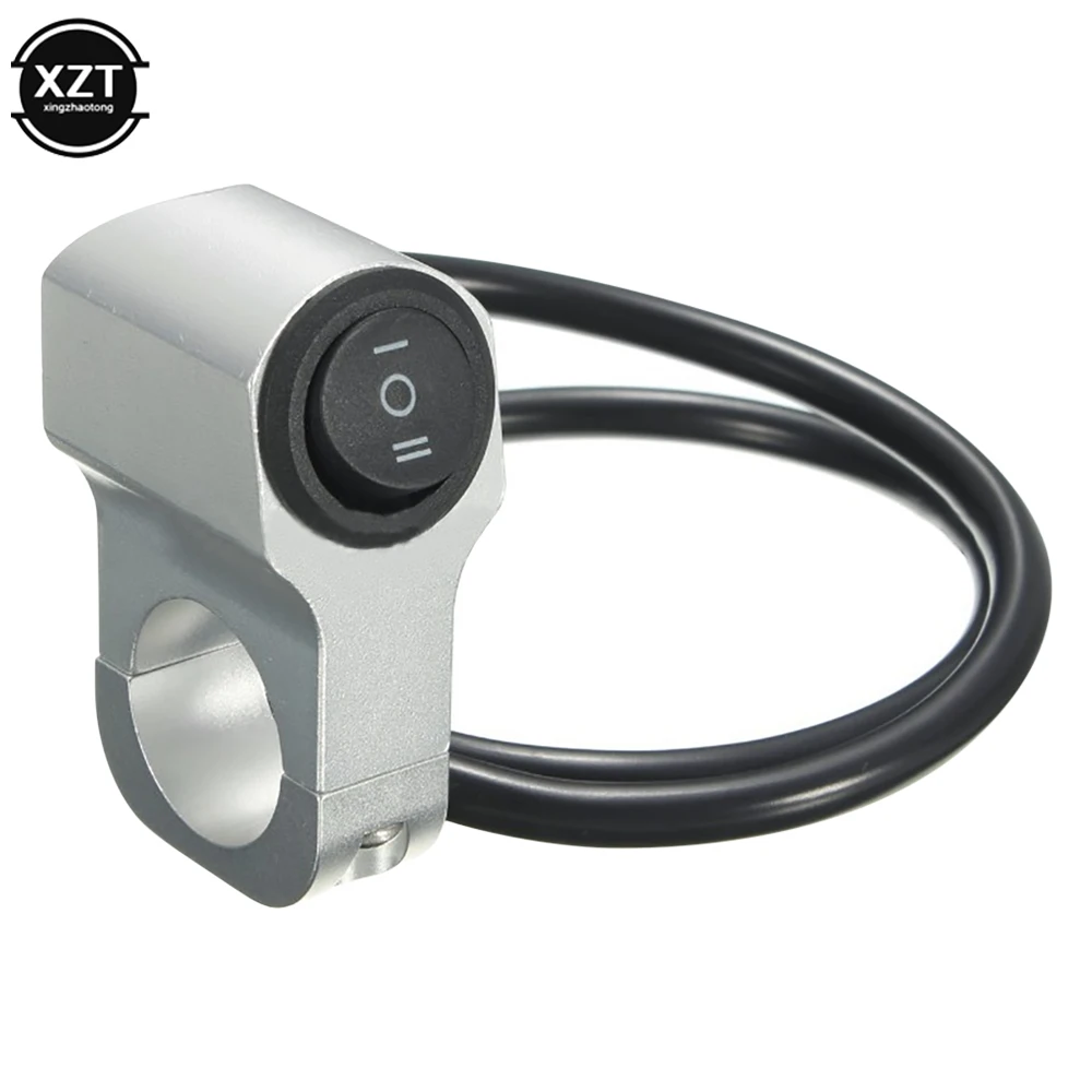 22mm 7/8in Aluminum Alloy Motorcycle Handlebar Headlight Switch Three-position Waterproof Switch 12V Fog Spotlight Retro Switch