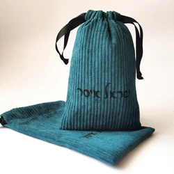 Corduroy Velvet Gift Drawstring Bags health Beauty Makeup Packaging Bag Custom Logo Ribbed Flannel Dust Sack Jewelry Pouch