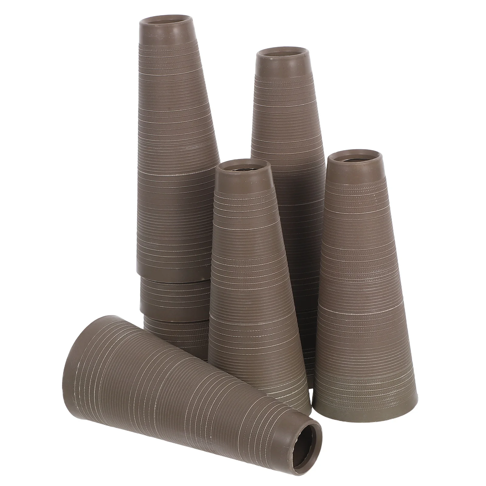 10 Uds. Tubos de hilo cónico de plástico, tubos para bobinar hilo, coser, tejer, bordado de ganchillo, carretes artesanales, carretes de hilo de ganchillo gris