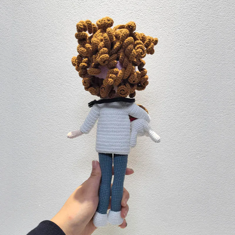Handmade Knitting Doll Crochet Veterinarian Lina and the puppy Paddy Crochet Dolls For Home Accessories Craft Toy Ornaments