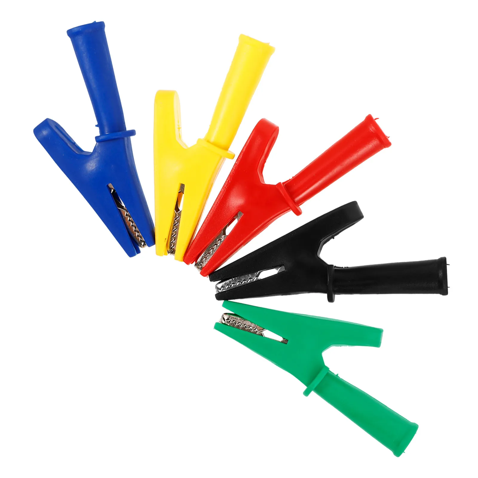 5Pcs Alligator Clips Electrical Testing Clamps Insulated Rubber Coated Copper Conductive Spring Clamps for Car Booster