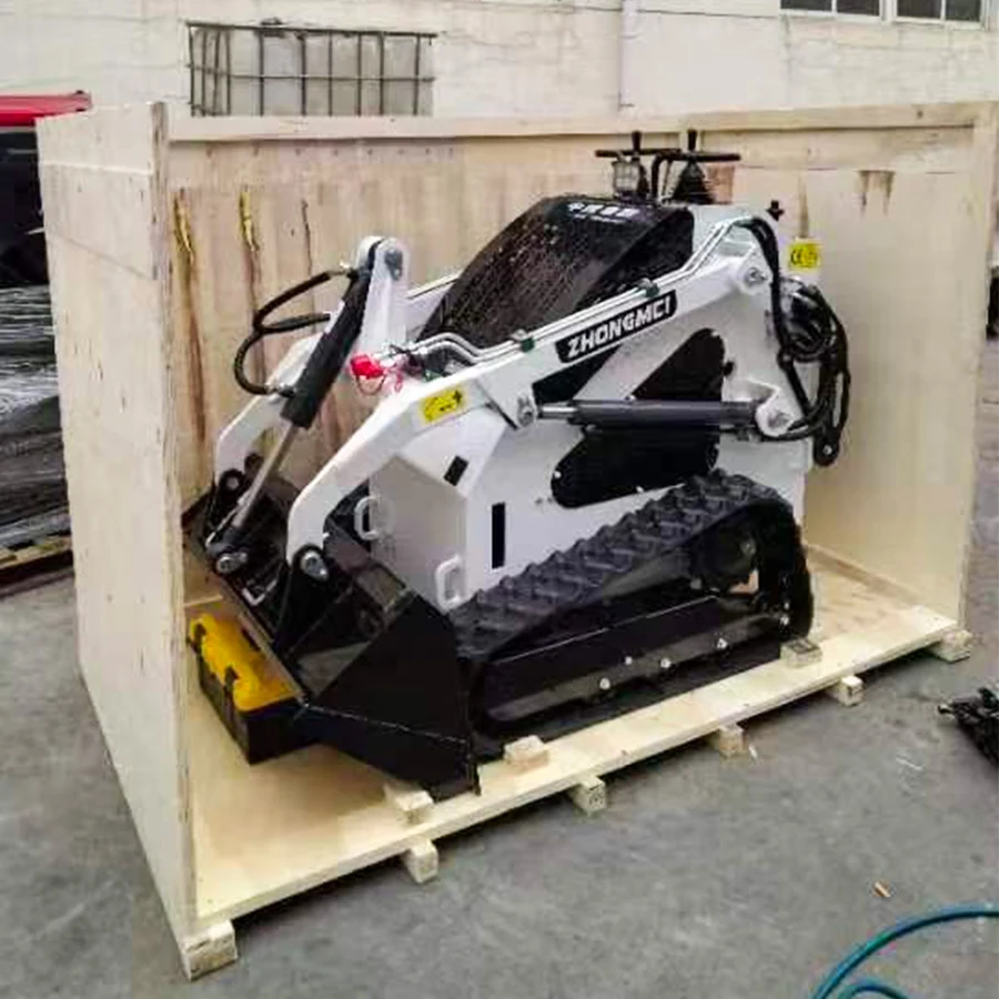 

Mini Skid Steer Loader with Snow Blower Buckets Mini Skid Steer Snow Blower Garden Mini Crawler Loader