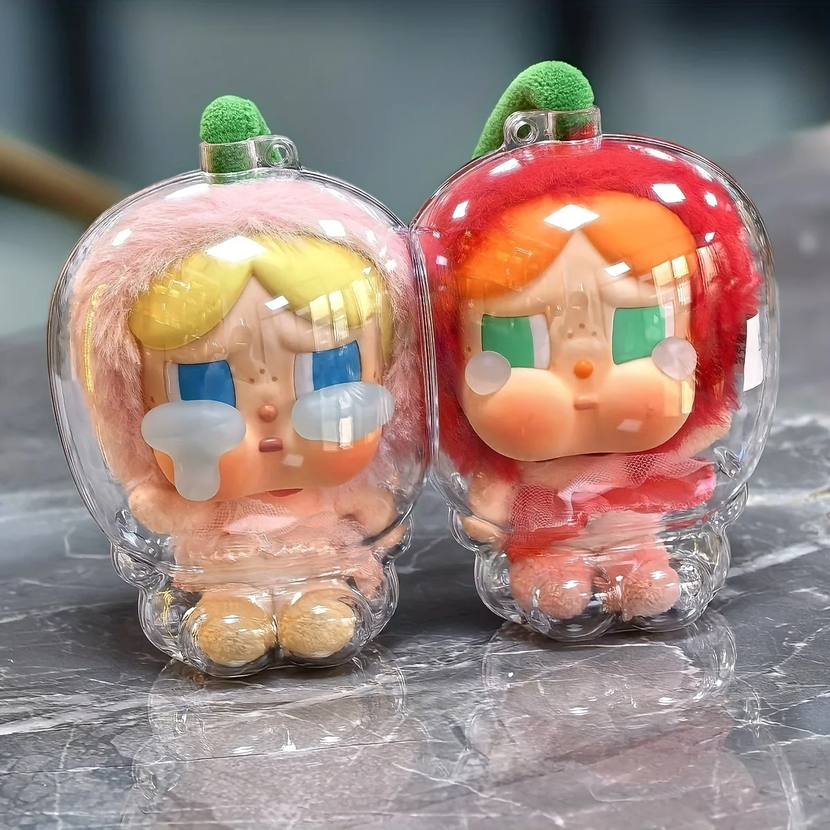 Transparente Kunststoff-Schutzhülle für 2D Flat Crying Cherry Design, staubdichte Aufbewahrungsbox für Sammlerfiguren (ohne Puppe).