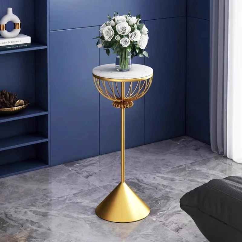 

Nordic Modern Plant Stand Luxury Living Room Shelf Stylish Sofa Side Table Marble Finish Floor Flower Holder Home Decor