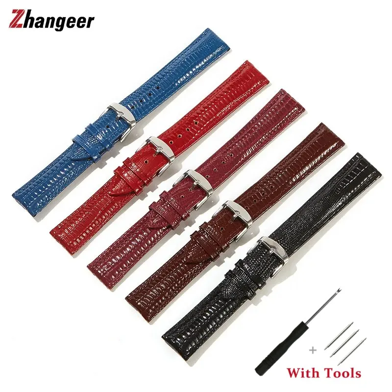 High Quality Lizard Leather Watch Strap for 14mm 16mm 18mm 20mm 22mm 24mm Universal Waterproof Watch Band Bracelet Accessories