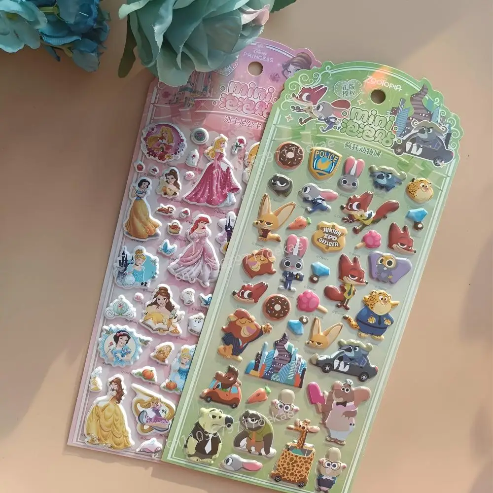@ ديزني سلسلة ميكي ماوس Zootopia ملصقات ثلاثية الأبعاد الكرتون طالب جراب هاتف الديكور لعبة الأطفال ملصقات هدية