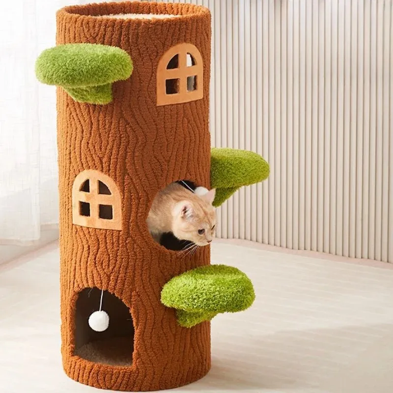 Large Multi-layer Cat Climbing Frame Wear-resistant Sisal Cat Scratching Post Multifunctional Cat House Luxury Pet Tree House