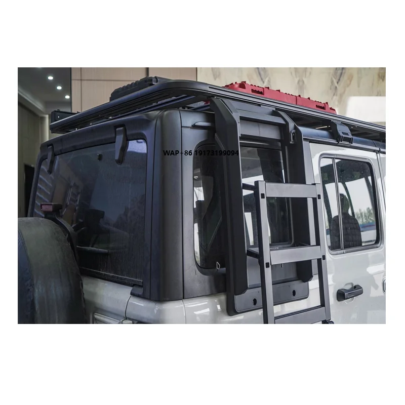 

Offroad Accessories 1.6/2m*1.4m Roof Aluminum Luggage Roof Rack Platform with One Side Ladder for j-eep wrangler JL 2018+
