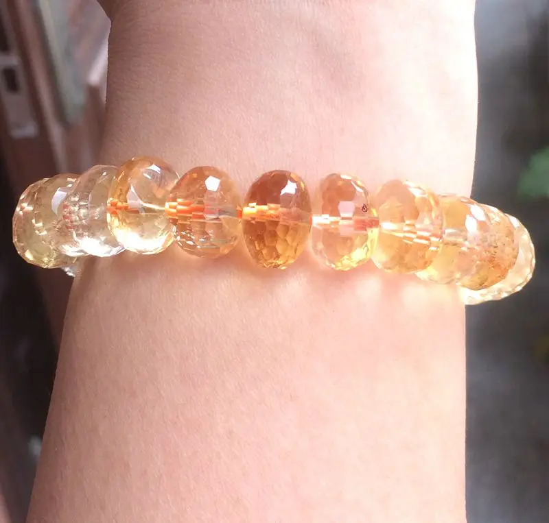 

Natural 10x14mm Brazil Yellow Abacus Citrine creastly Bracelet