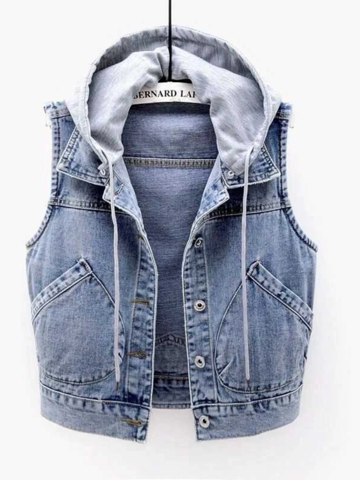 

Облегающий джинсовый жилет, женское модное брендовое пальто ort Sve, верхняя одежда с капюшоном, осенний сезон, повседневная универсальная деталь