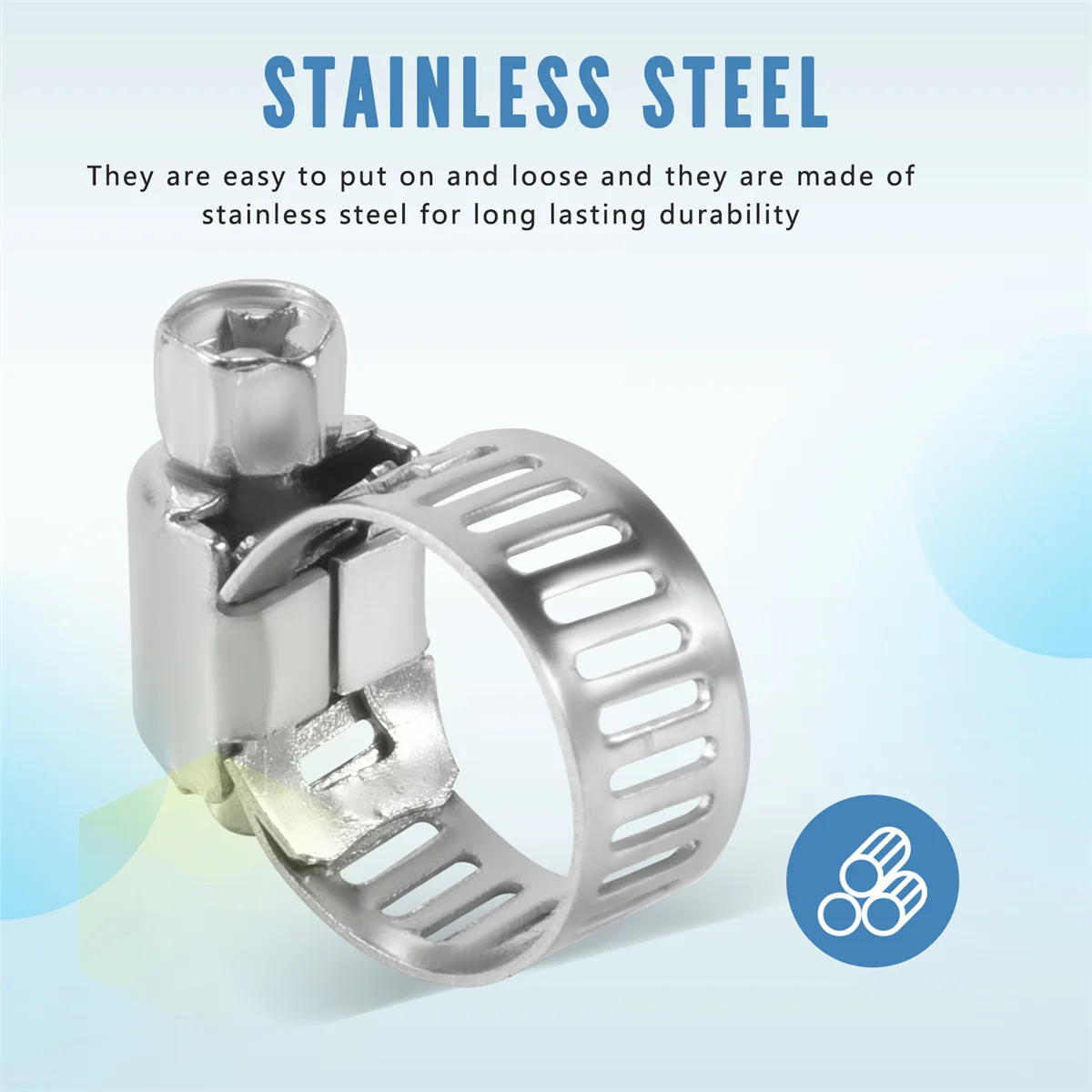 16 Pcs Stainless Steel Adjustable Car Fuel Hose Clamp Pipe Sealing Clip 6-12 Mm