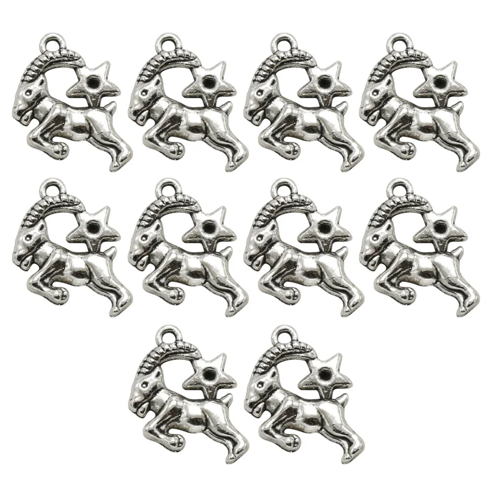 

10 шт., украшенные звездами из сплава, подвески в виде овцы и козы, цветные аксессуары для самостоятельного изготовления ювелирных изделий, ожерелье, браслет, брелок