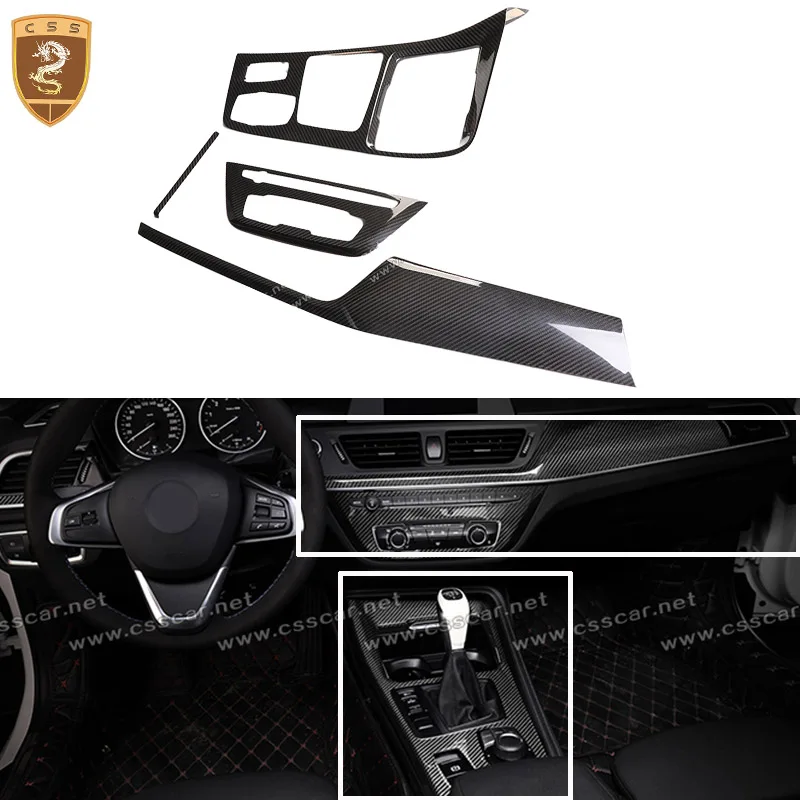 Car Center Console Button Dashboard Moulding Decorative Trim Frame Cover For BMW 1 Series F20 F21 17-up Carbon Fiber Accessories