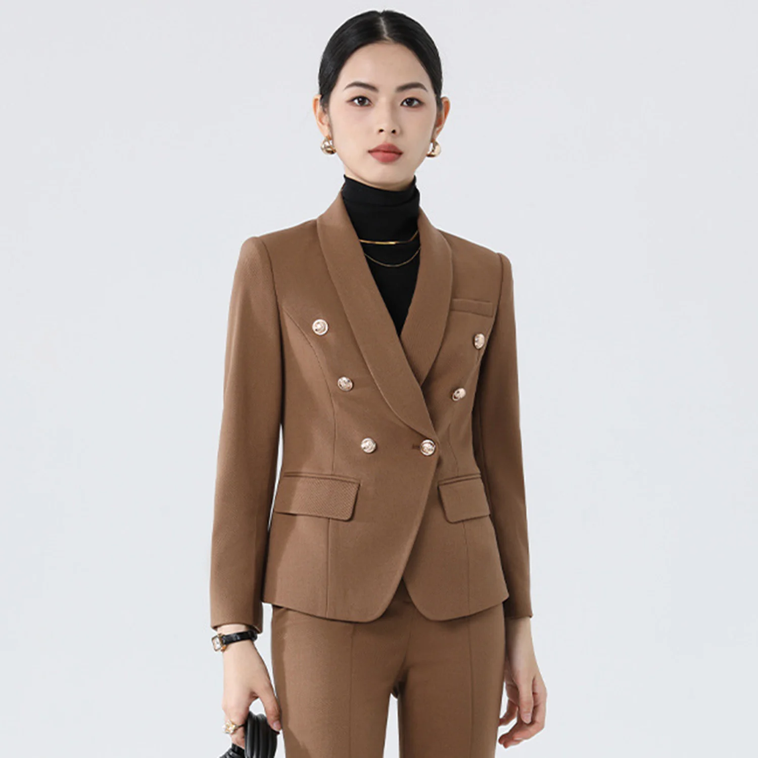Allingentle Women's Pantsuit Outfit 2 Piece Suit Blazer & Trousers Elegant for Business Suit Casual Customize