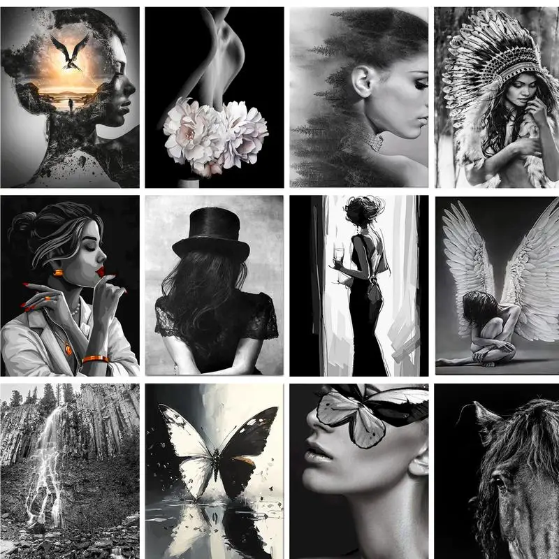 Gatyztoire – ensemble de peinture par numéros pour femmes, peinture acrylique pour adultes, figurine de mer, cadre de bricolage, dessin, coloriage par numéros, décoration