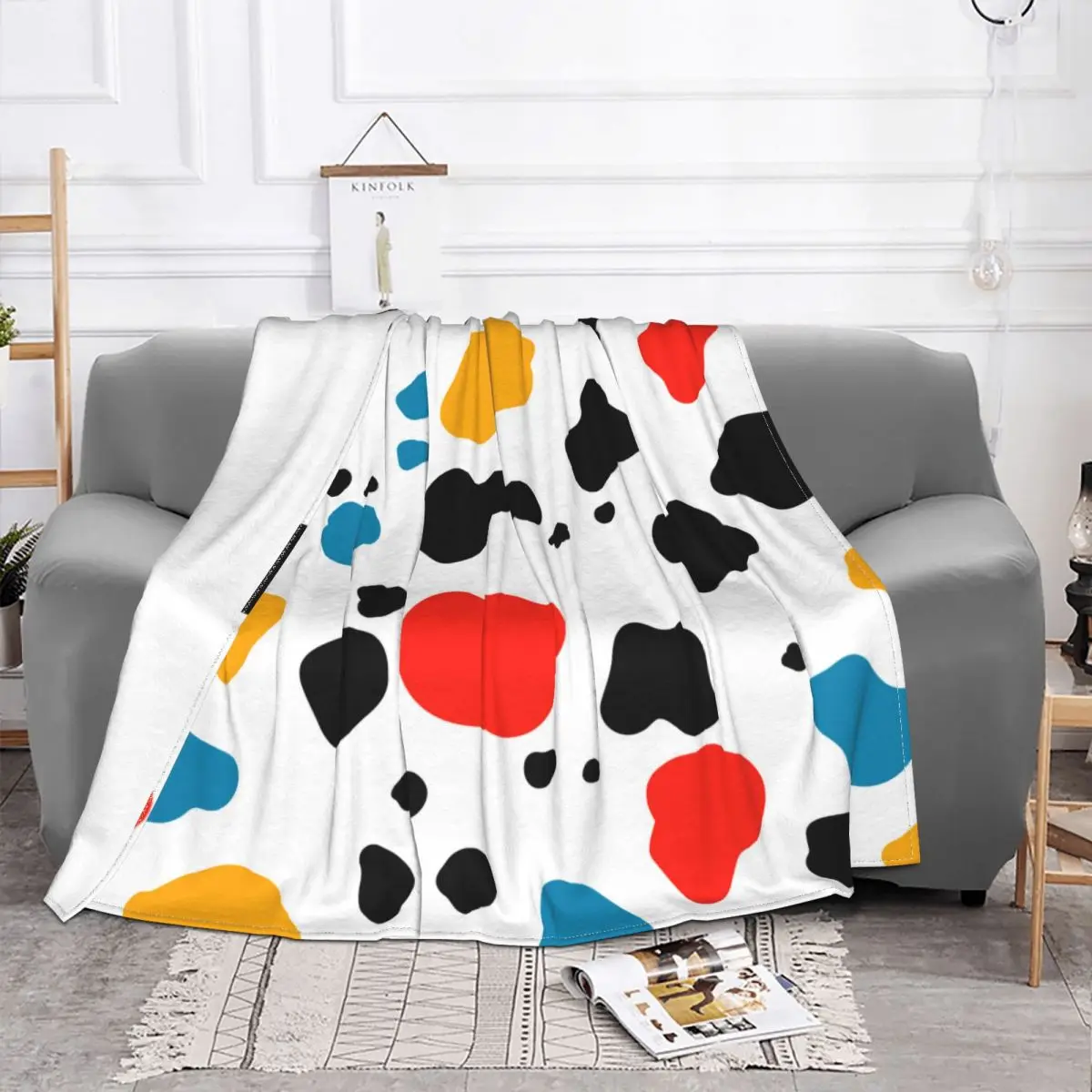 Dalmatian Wool Or Mottled Cowhide Blankets Fleece Autumn/Winter Multi-function Soft Throw Blankets for Home Office Bedding Throw