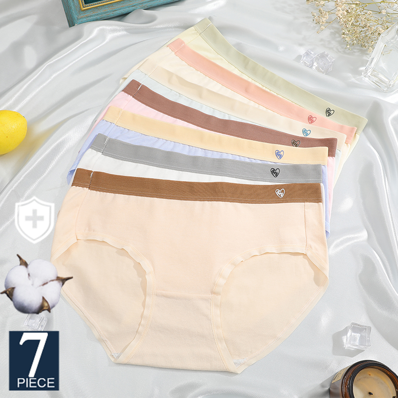 FINETOO 7Pcs/Set Lucky Panties Women's Cotton Panties Sexy Soft Underpants Briefs Female Comfortable Stretch Lingerie S-XL 