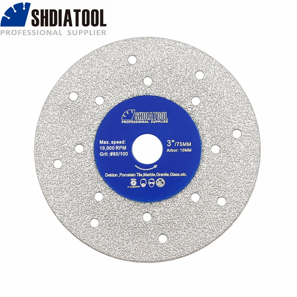SHDIATOOL Dia75mm Rock Grinding Cutting Disc Ultra-Thin Saw Blade Marble Porcelain Tile Glass Cutter Mini 3Inch Multi Hole Plate