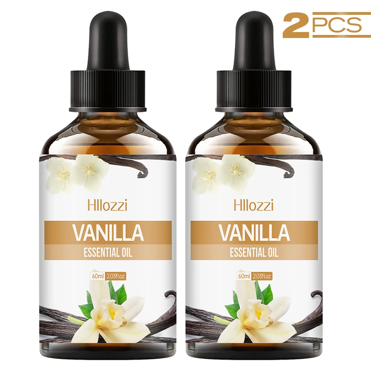 

Vanilla essential oil 2pcs, nourishing and moisturizing essential oil for face and body skin care, suitable for all skin types