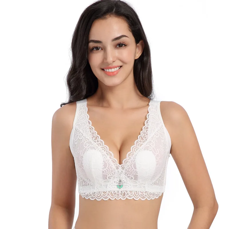 

Large Size Sponge Bra Ultra-Thin Cup Lace Design Breathable Sexy Gathered Comfortable Women's Underwear