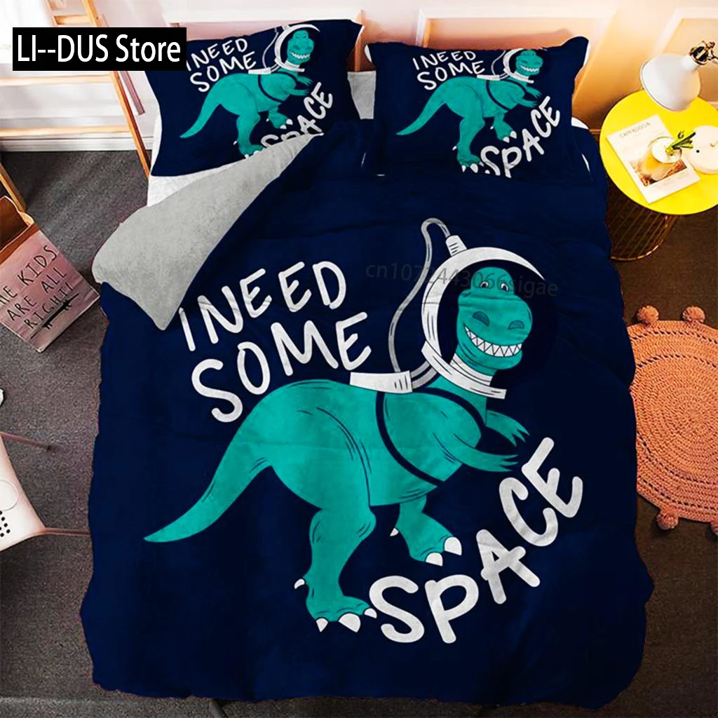 

Cartoon Dinosaur Duvet Cover Set Dinosaur Theme Toddler Twin Bedding Set Microfiber Green Dinosaur Hello Bro King Quilt Cover