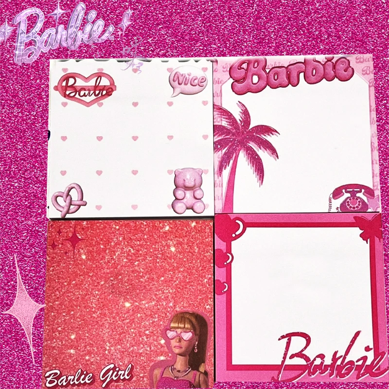 Barbie Sticky Note Kawaii Students Stationery Office Mark Stickers 50 Sheets Smooth Lovely Trendy Kids Girls Gift Stylish Cute