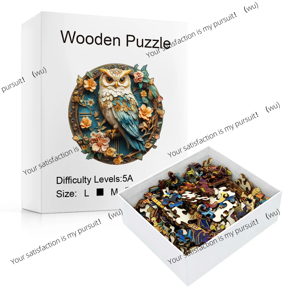 Wooden Puzzles for Adults, Parrots Flower Wooden Jigsaw Puzzles Medium,Unique Shape Animal Adult Puzzles, Irregular Wood Puzzles