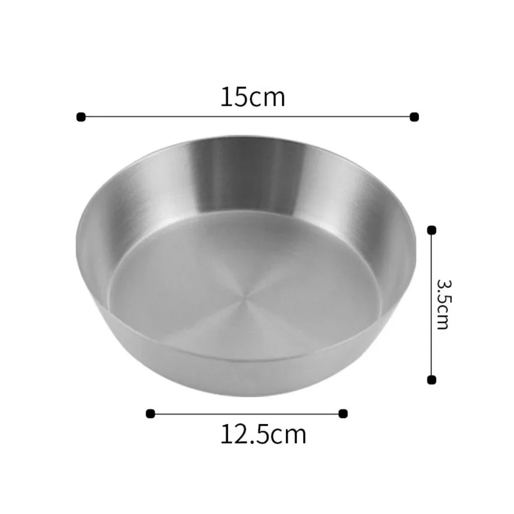 304 Stainless Steel Kimchi Dish Single-layer Reusable Cold Dish Flat Bottomed Thickened Small Appetizer Bowls Korean Barbecue