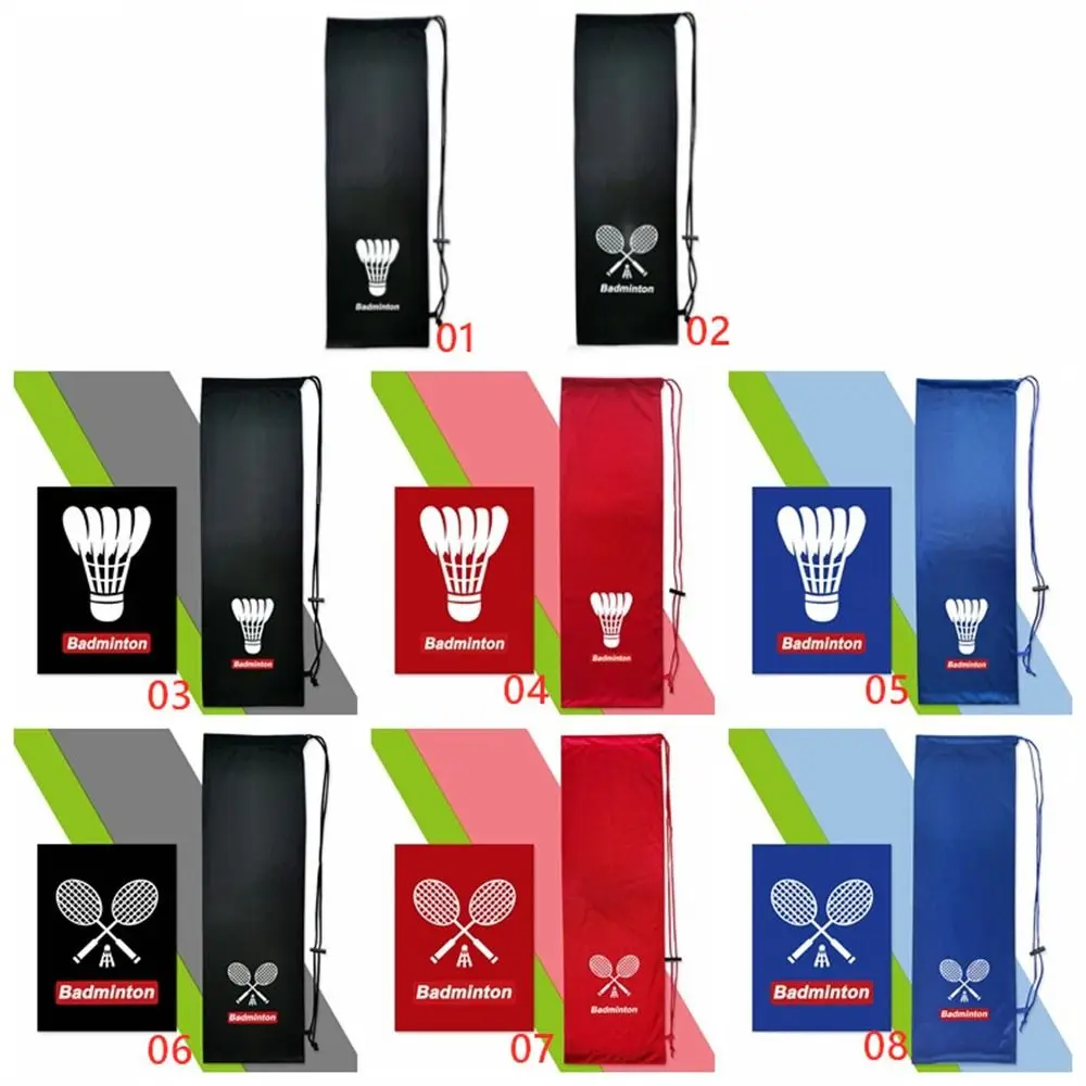 

Drawstring Pocket Badminton Racket Bag Flannel Cover Large Capacity Tennis Racket Bags Soft Cloth 2 Rackets