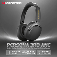 Monster Persona 3rd ANC Bluetooth 6.0 Headphones -45dB Active Noise Cancelling Wireless Earphones 5-Mic ENC Clear Call Headset