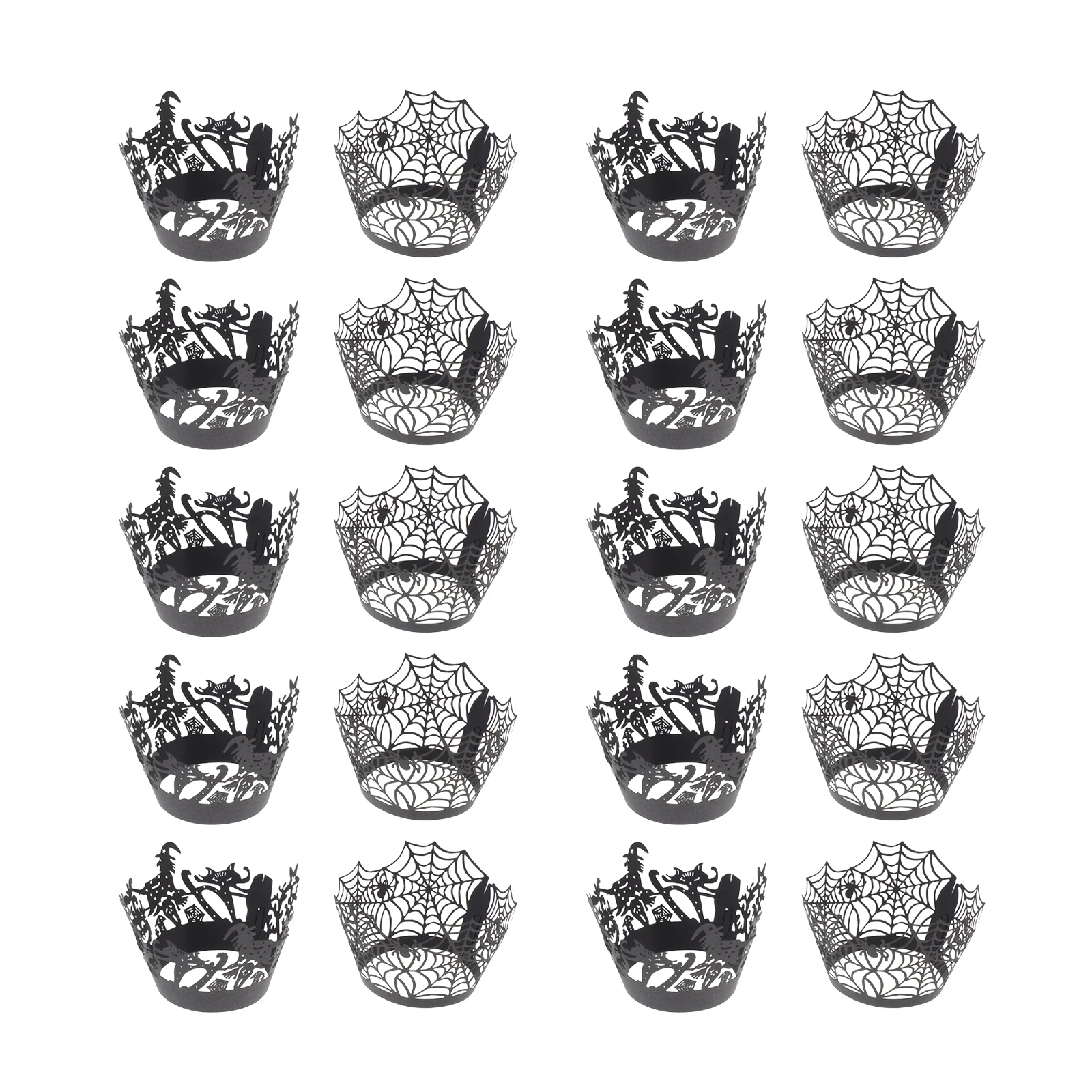 

50 Pcs Cake Border Festival Supplies Witch Decor Baking Cup Decoration Paper Wedding