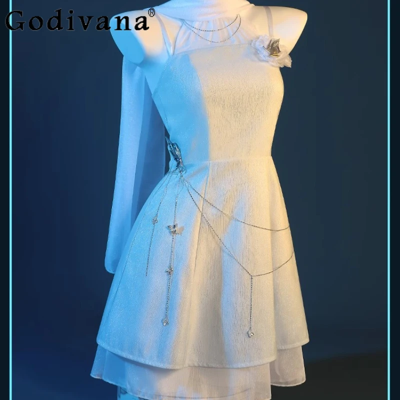 Women's Elegant Uniform Love and Deepspace Dress Heroines Cosplay Costume Halloween Dress Girl Party New Scarf Waist Dress Set