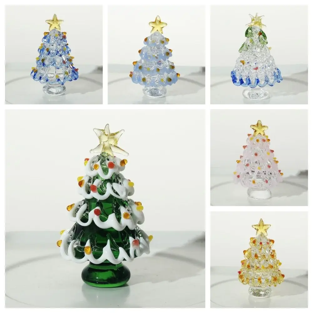 Tree Topper Star Glass Christmas Tree Ornament Colorful Exquisite Crystal Christmas Tree Crystal Crafts Cartoon