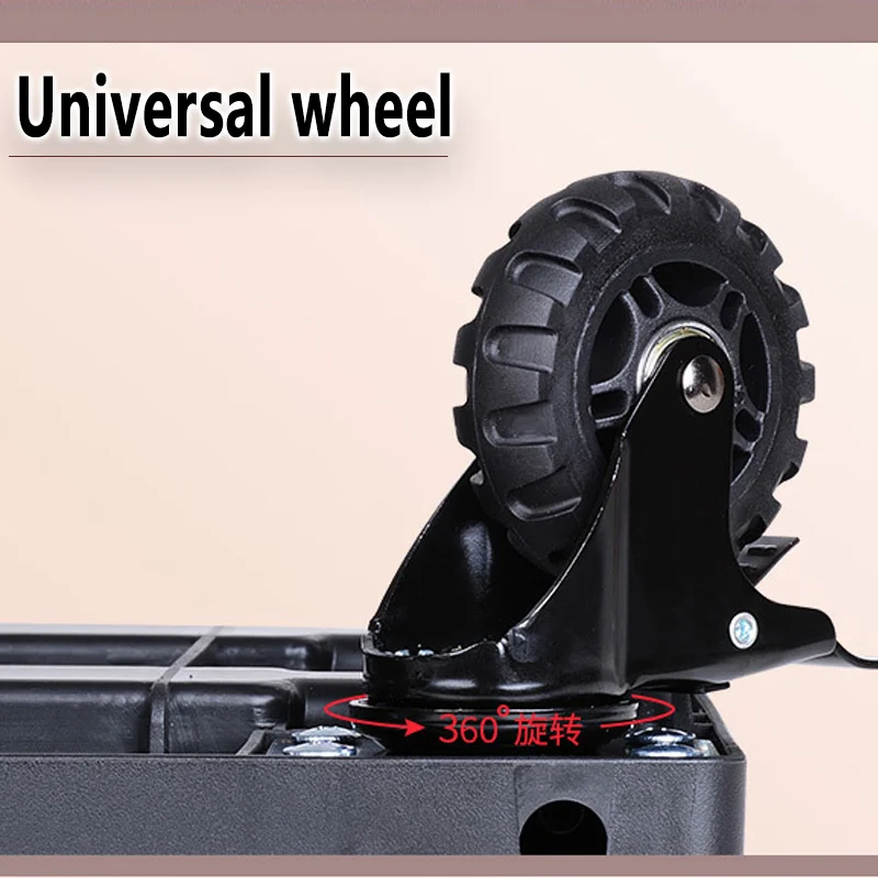 75KG Heavy Load Folding Extendable Transport Platform Dolly Trolley Hand Car Universal Wheels With Brakes