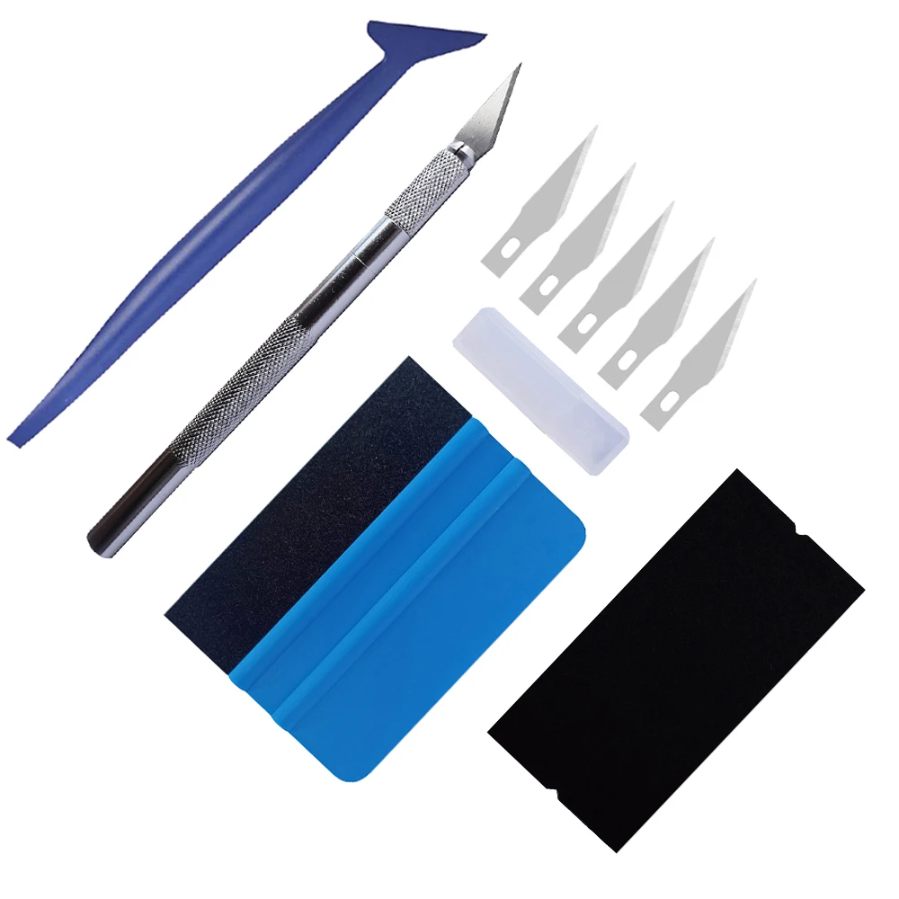 

10pcs/set Car Wrapping Tools Kit Vinyl Scraper Cutter Film Squeegee Vinyl Spatulas Plastic Wrap Tools Window Tinting Tools