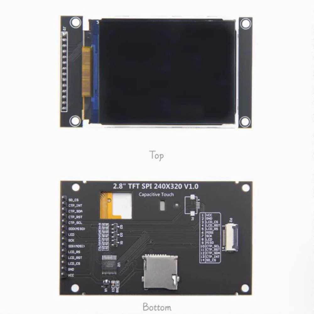 2,8/3,2/3,5 Zoll SPI Serieller Anschluss TFT LCD Kapazitiver Touchscreen-Display-Modul IPS-Version Schwarz – Detail 1