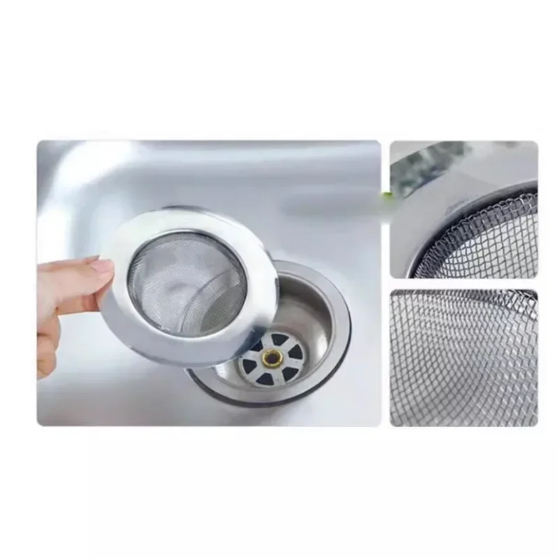 Stainless Steel Bathtub Hair Catcher Stopper Shower Drain Hole Filter Trap Kitchen Metal Sink Strainer Floor