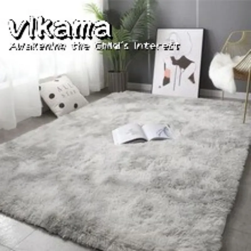 VIKAMA Modern Fluffy Gradient Silk Hair Home Decor Carpet Living Room Bedroom Is Not Easy to Fall Off the Mat