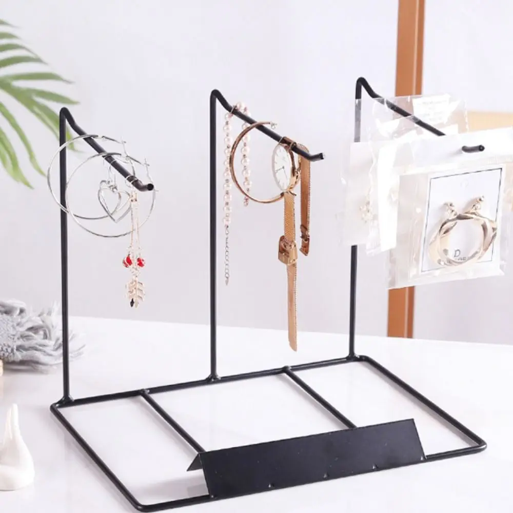 Simple Household Microlandscape Metal Earring Stand Necklace Storage Frame Jewelry Display Rack Hanging Necklace Case