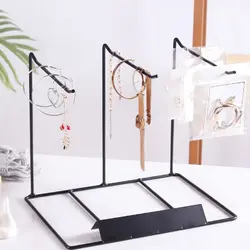 Eenvoudige Huishoudelijke Microlandscape Metalen Oorbel Stand Ketting Opbergframe Sieraden Display Rack Opknoping Ketting Case