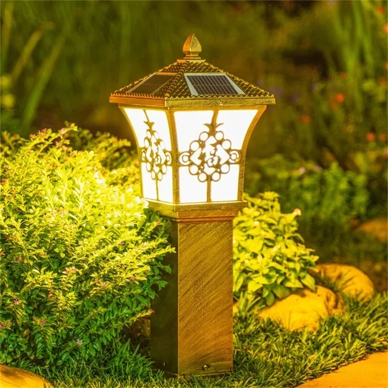 DORIAN Outdoor Solar Lawn Lights Retro Garden Lamp LED Waterproof IP65 Home Decorative for Villa Duplex