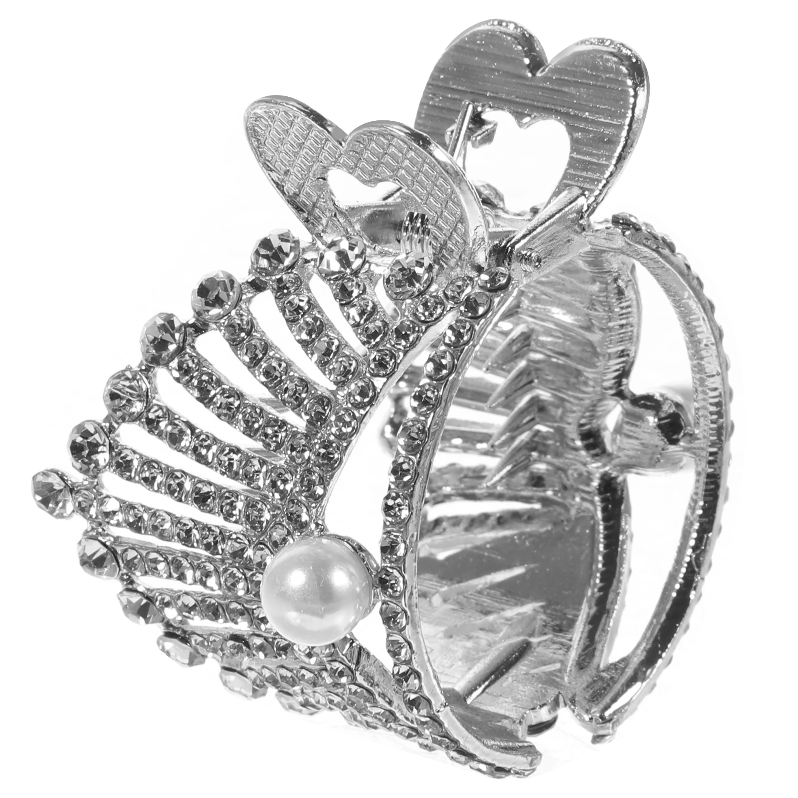 حامل على شكل تاج عالي على شكل ذيل حصان من حجر الراين، إكسسوارات معدنية متينة للنساء لمكياج طبخ الشعر الطويل الناعم