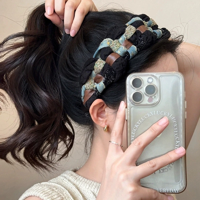 

Fashionable Simple High-Skull Top Denim Star Mohua Headband Niche Design Sense Hairpin Headband Face Washing Hair Accessories