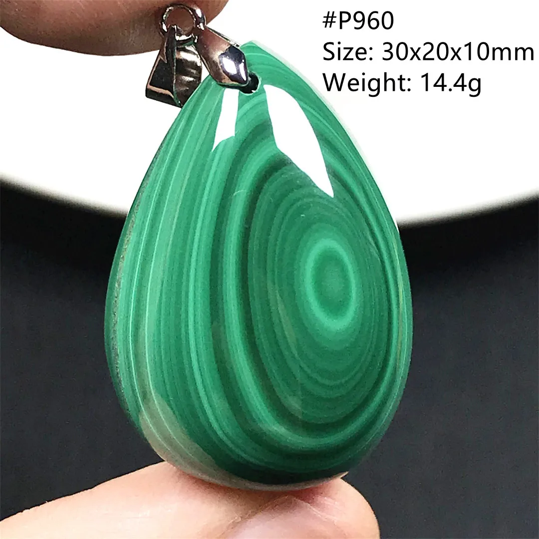 Natural Green Malachite Pendant Jewelry For Women Lady Men Healing Love Wealth Gift Crystal Stone Silver Beads Gemstone AAAAA