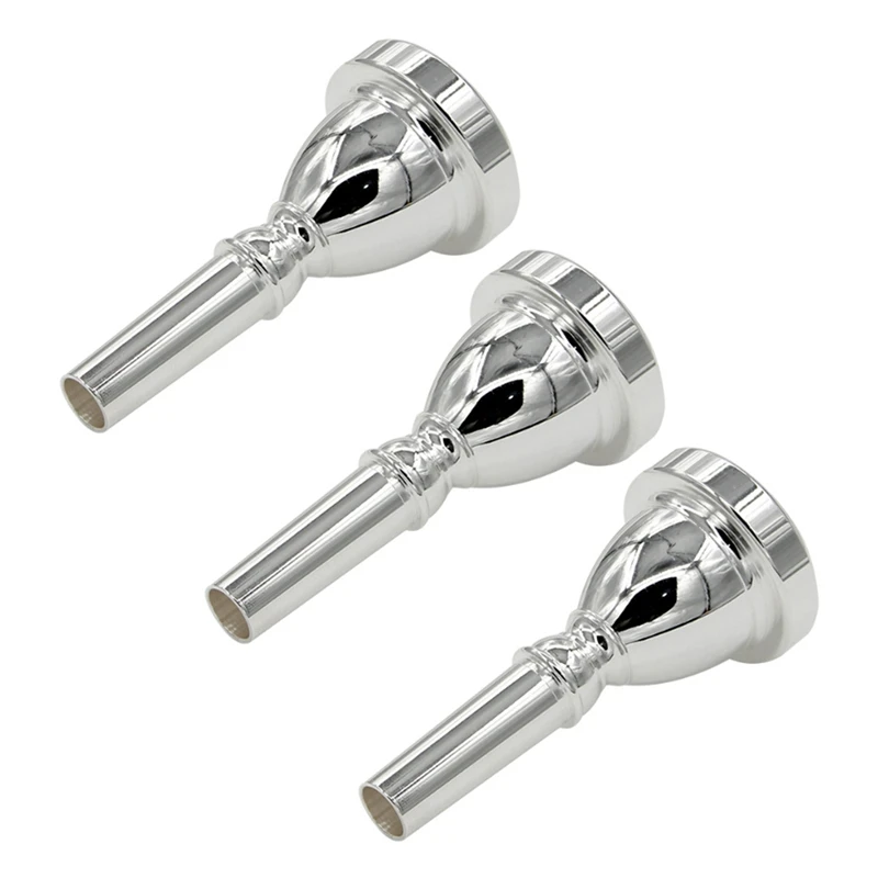 

3X Large Mouth Large Holding Mouthpiece TUBA Mouthpiece Silver Plated Bass Large Mouthpiece