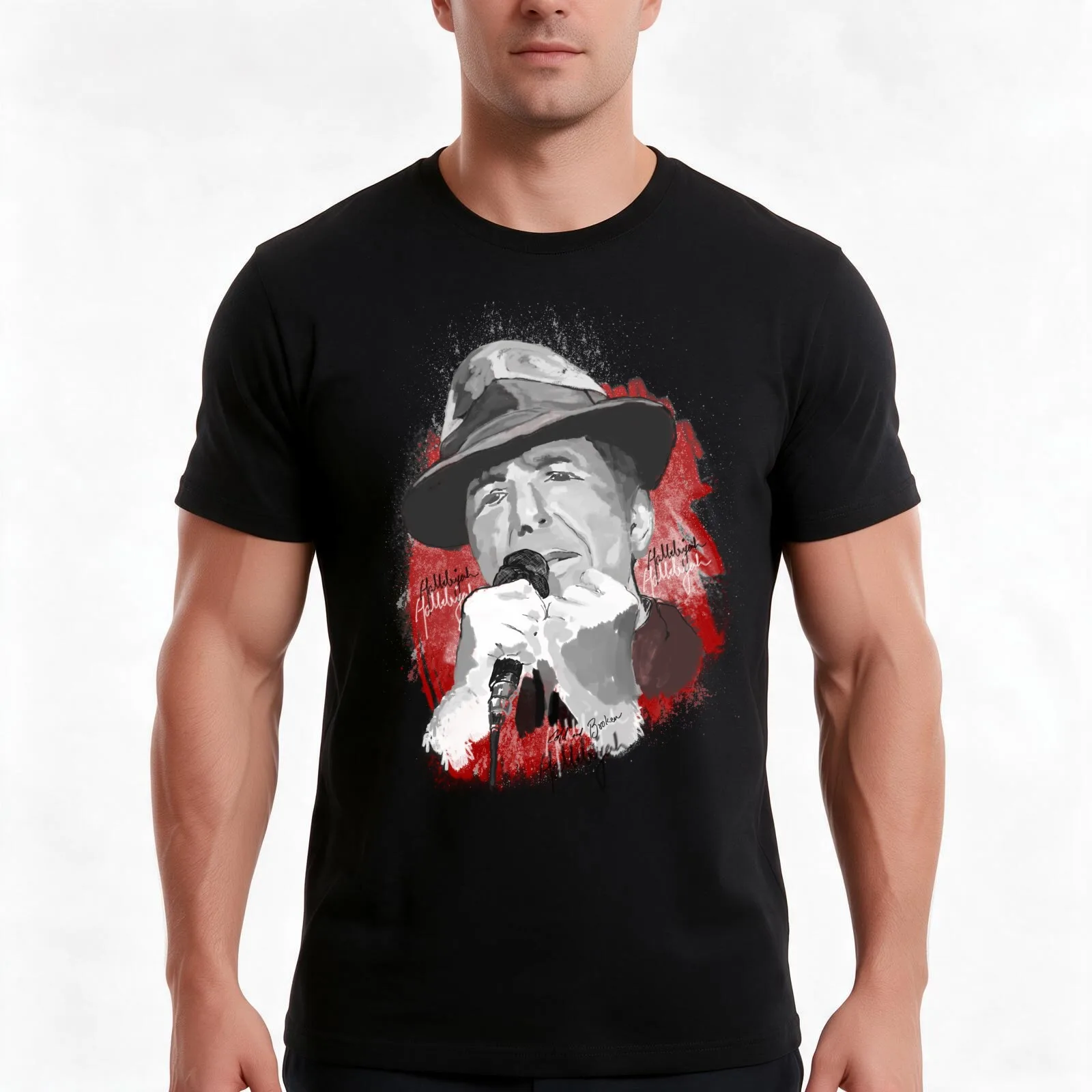 Hallelujah - Leonard Cohen T-Shirt, Summer Casual Cotton Tee, Oversized Streetwear Tops, Vintage Graphic Print, Unisex Men Women